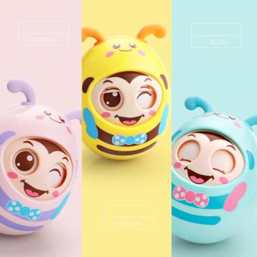 Baby 0-12 Months Toys Baby Rattles Mobile Doll Bell Blink Tumbler Roly-poly Silicon Teether Toy For Newborns Gift infant toy