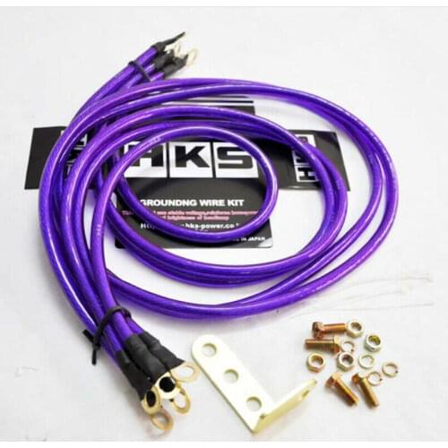 Purple Car Universal 5-Point Grounding Wire Earth Cable System Modification Kit