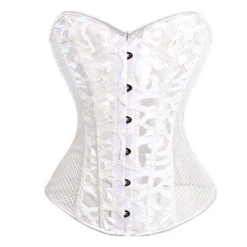 Transperant Corset Shapewear Overbust Bustier Lace Floral Gorset Black White Corselet Outfit Korse Waisttrainer Shaper Sexy Hot