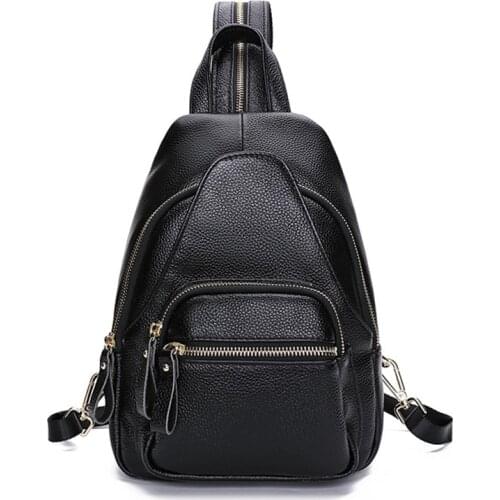 2021 Genuine leather small backpack female bag head layer cowhide fashion simple Rucksack Ladies travel backpack