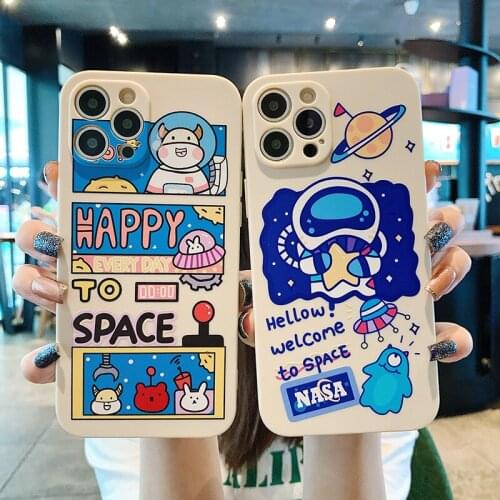 Cute Cartoon Astronaut Game Console LabelPhone Case for Iphone 12 12pro Iphone11 Phone Case for Iphone 7 XR XS MAX 8plus