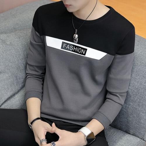Fashion Harajuku Hoodies Men Autumn Long Sleeve Lim O-necked Mens Korean Top Men Clothing Crewneck Sweatshirt