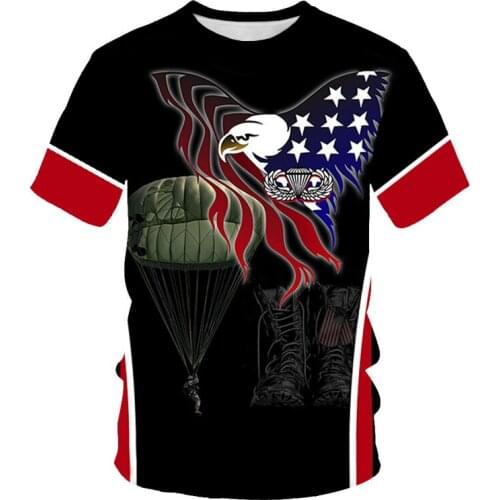 2021 summer new mens 3DT shirts spread wings eagle 3D digital printing mens trendy fashion plus size T-shirt