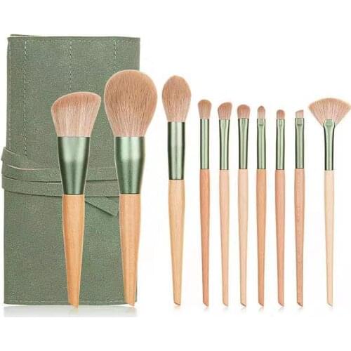 9pcs Makeup Brush Set White Concealer Foundation Blush Powder Blend Cosmetic Make Up Brushes Eyeshadow Fan Highlighter Brush
