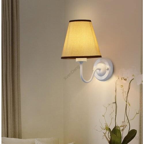 Nordic Fabric Wall Lamp for Bedroom Wall Mirror Bathroom Decor Indoor Lighting Fixtures Living Room Wall Sconce Bedside Lights