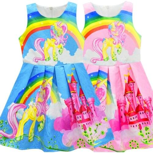 New 2021 Summer Baby Kids Girls Dress Sleeveless Clothing Children Princess Party lol Dress Unicorn Clothes 2-10 years Dresses
