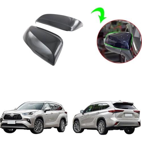 New Car ABS Carbon Fiber Side Door Mirror Cover Molding Trim Rear View Mirrors For Toyota Highlander 2021 2021