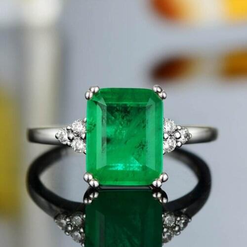 New emerald Sterling Silver Ring for womens Retro accessories S925 sterling silver high grade elegant jewelry