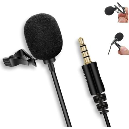 Lavalier Microphone 3.5mm Mobile Phone Karaoke Microphone Radio Live Mini Noise Reduction Capacitor Small Microphone Portable
