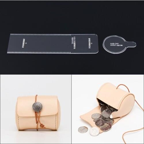 Practical Bag Handmade Leather Making Template DIY Coin Purse Storage Bag Acrylic Version Pattern Design Stencil Leather Tools