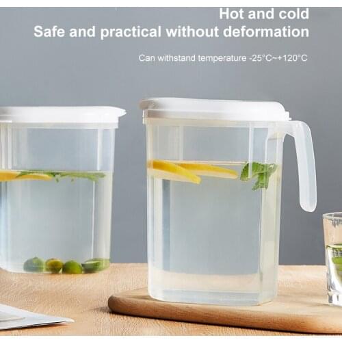 1.8L Transparent Kettle Teapot Plastic Water Pot Rectangle Cold Water Bottle With Handle Household Cool Water Jug With Lid