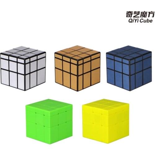 QiYi 3x3x3 Magic Mirror Cube Stickers Gold Speed Puzzle Cubes Silver Antistress Toys For Children Mirror Blocks