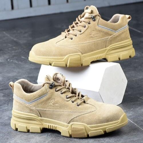 Work Safety Shoes For Men Summer Breathable Boots Steel Toe Anti-Smashing Construction Safety Work Sneakers Anti-friction