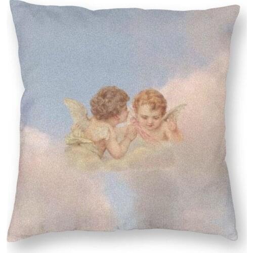 Renaissance Cloud Angels Pillow Cover Decoration Wings Cushion Cover Throw Pillow for Home Polyester Double-sided Printing