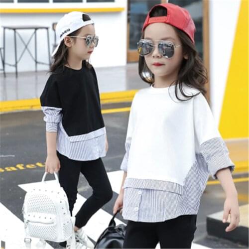 Teenage Kids Shirts For Girls Tops Cotton Striped Girls Blouses Spring Autumn Students School Uniforms 4 5 7 9 11 12 13 14 Years