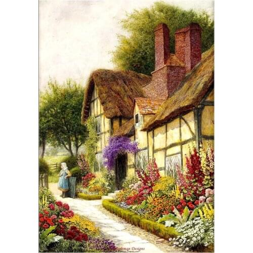 Needlework for embroidery DIY High Quality - Counted Cross Stitch Kit 14 ct Oil painting - A Cottage Garden