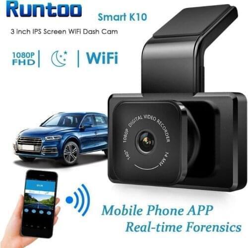 RUNTOO 3.0 Inch FHD 1080P Dash Camera Front and Rear WIFI GPS Dashcam Auto Driving Video Recorder 24 Parking Monitor Car DVR