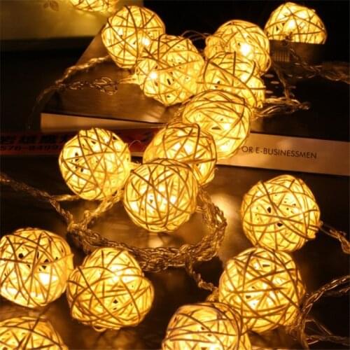 Fairy Led String Lights Diameter 3cm 5cm LED Sepak Takraw Light Holiday Lighting Christmas Party Room Decoration Garland Decor