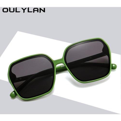Oulylan Fashion Green Sunglasses Women Men Big Frame Sun Glasses Ladies Jelly Colored Goggles Luxury Brand Designer Outdoors