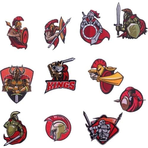 Sparta Gladiator Spartan Army Roman Greece Helmet Emblem Spartan Fighter warrior Army Tactical Badge Embroidery Iron On Patches