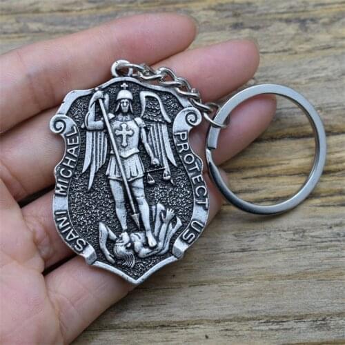 St Michael Archangel Protect Me Keychain Saint Shield Protection Russian Orhodox Pendant Holy Gift