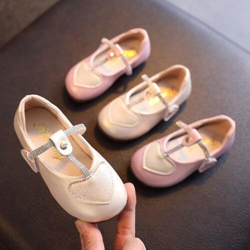 2021 Square Mouth Shoes Girls Love Princess Shoes Soft Sole Shallow Mouth Performance Dance Flats Sweet for Wedding Shoes Kids