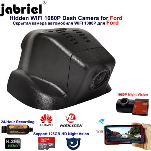 Jabriel 1080P 2K Wifi 24H Dash cam car dvr Recorder for Ford Focus mk1 mk2 mk3 S-MAX Escape Edge fiesta ESCORT EcoSport Taurus
