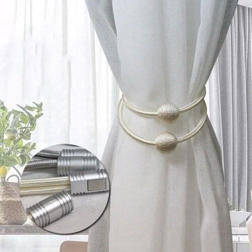 1PCS Curtain Buckle European Magnet Curtain Straps Double Ball Curtain Magnetic Straps Modern Minimalist Curtain Accessories