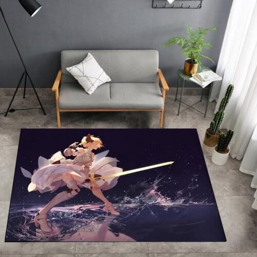 Anime Fate Grand Order Girl Fatestay Floor Girl Rug Doormat Square Carpet Room Bedroom Kitchen Living Room Non-slip Mat Gift
