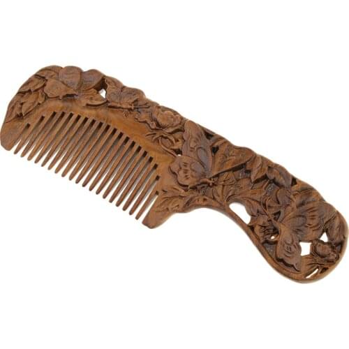 Antique Natural Sandalwood Wide Tooth Comb Hairstyle Detangling Classic Comb for Hair Care