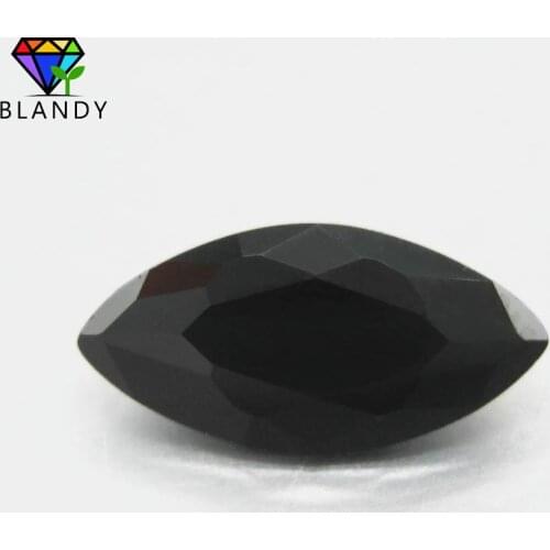 Free Shipping 1.5x3~8x16mm Black Color Marquise Shape Glass Gems Stone Loose Synthetic Glass Beads For DIY Jewelry