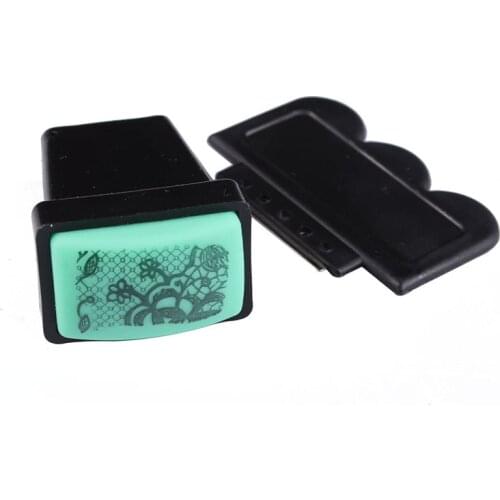 BIG Rectengular Nail Rubber Stamp & Metal Scraper XL Square Stamper / Polish Image Design Stamping Plate Print Template