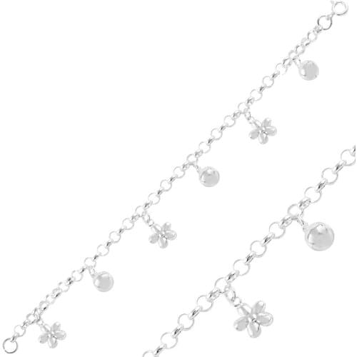 Silver 925 Sterling Dangle Daisy & Zilli Ball Sterling Bracelet