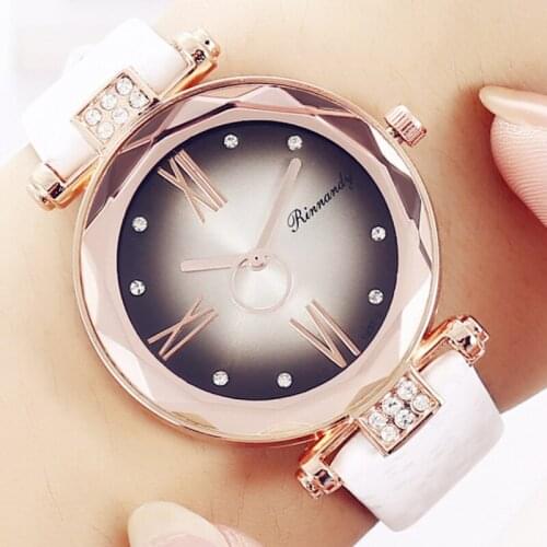 2020 Casual Women Leather Strap Watch Rome Lnlaid Rhinestone Scale Luxury Clocks Quartz Wrist Women Watches orologio donna часы