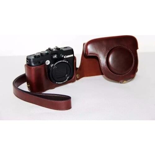 PU Leather Camera Case Bag Cover with Shoulder Strap For Canon PowerShot G15 G16 camera bag Camera Accessories