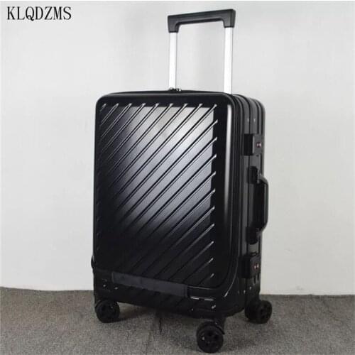 KLQDZMS Cabin Rolling Luggage With Spinner Laptop For Travel Business 20’’24’’Inch PC Wheeled Suitcase Trolley