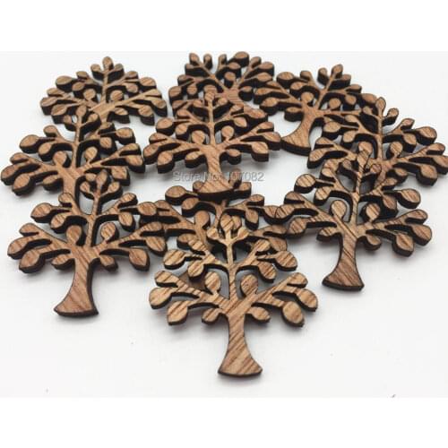 1000PCS 35X35MM Rustic Wooden Tree Chips Emebellishments Cardmaking DIY Crafts Scrapbooking Home Decorations