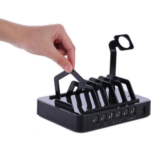 6 Ports phone Charging Station Dock pad quick multi usb charger Stand Holder For iPhone watch 5 6 7 8 plus samsung xiaomi redmi