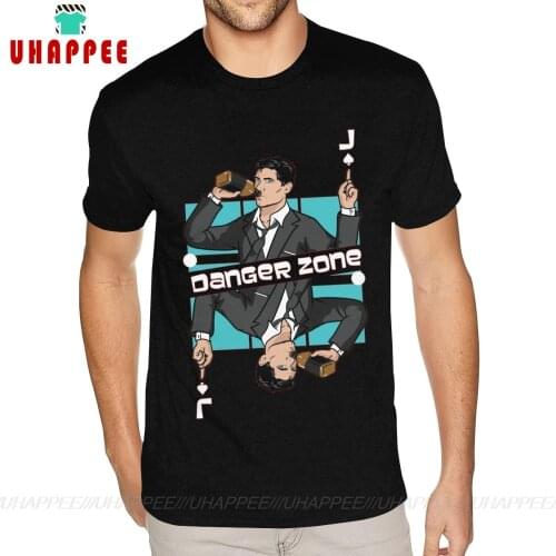 Hot Sale Archer The Danger Zone Shirt Custom Cotton Short Sleeve For Mens XXXL Black Tees Shirt
