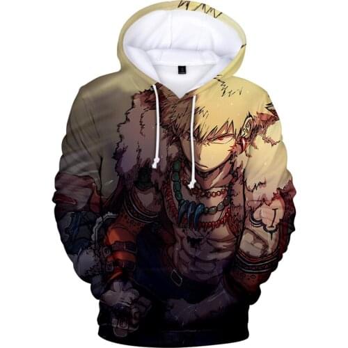 Hot Sale My Hero Academia hooded Round Neck Sweatshirt Fashion Trend Style New 3D Polyester unisex Material Tops