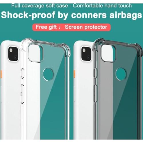 IMAK for Google Pixel 4a Shock-Resistant Shockproof Soft TPU Back Cover Case for Google Pixel 4a