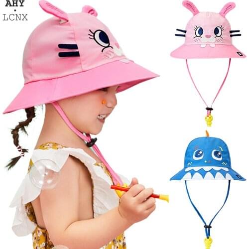 Korean Cartoon personality childrens Fishermans Hat Baby Boys Girls dome basin sunscreen Kids Hats Baseball Cotton Cap