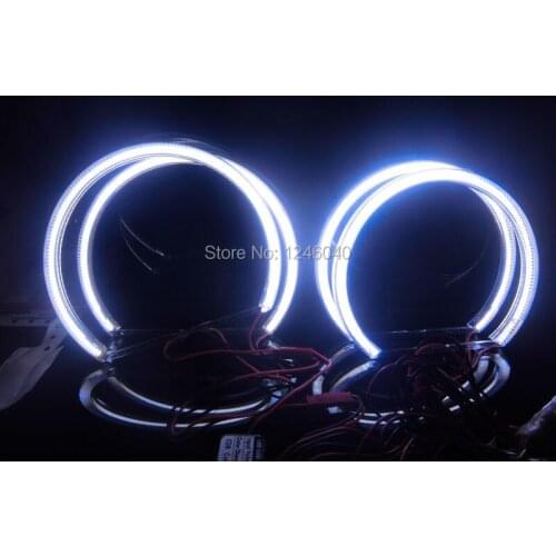 2*131mm&2*145mm COB Angel eyes halo ring kit set for BMW E46 4Door Sedan non projector 1998-2005 top quality high brightness