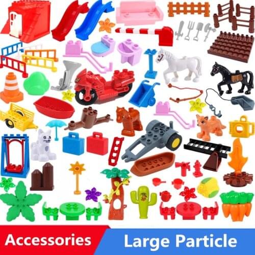 Large Particle Building Blocks Swing House Various fire facilities Accessories Compatible With Duploed Toys For Children Gifts
