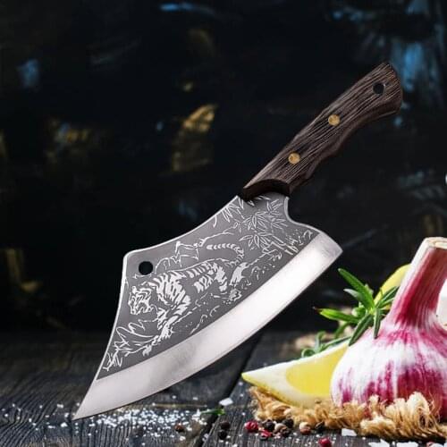 Kitchen Chinese Chef Knives Meat Cleaver Handmade Forged Slaughter Knife Vegetable Fruit Chopping Knife Kitchen Cutter Tool