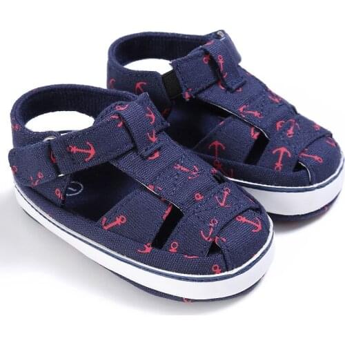 Summer Style Fashion Anchor Baby Boys Shoes Infant Toddler Shoes Soft Sole Indoor Climb Shoes
