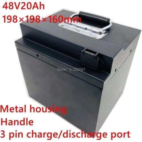 2000W 48V 20AH for 1000W 750W 500W metal housing motor electric bike battery lithium battery 3A charger Free shipping