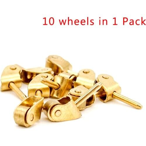Odoria 1:12 Miniature 10PCS in 1 Pack Pulley Golden Wheel DIY Dollhouse Hardware Furniture Accessory