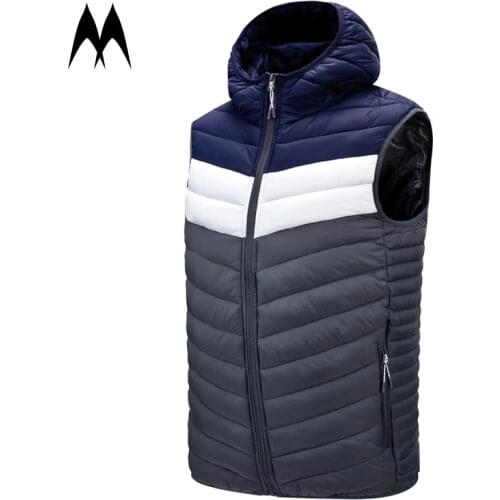 Men Hooded Vest Jacket Streetwear 2020 Winter Thermal Clothing Waistcoat Vests Male Casual Down Jacket Outwear Puffer Coat Men