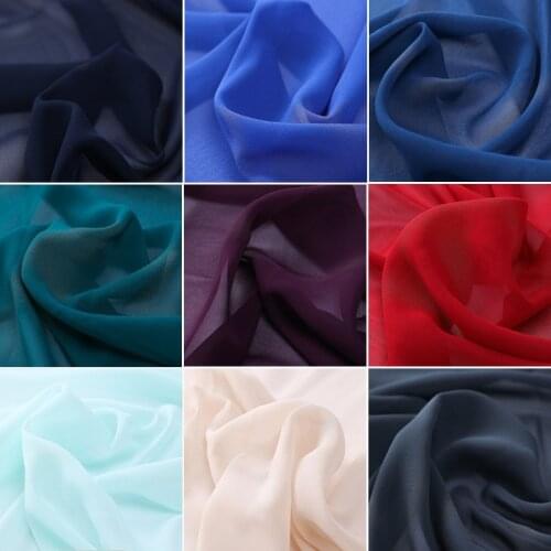 Soft Chiffon Tulle Fabric Georgette Fabric for Dress,Shirts,Curtain,Wedding Decor White,Pink,Blue,Red,Green,Purple by the yard